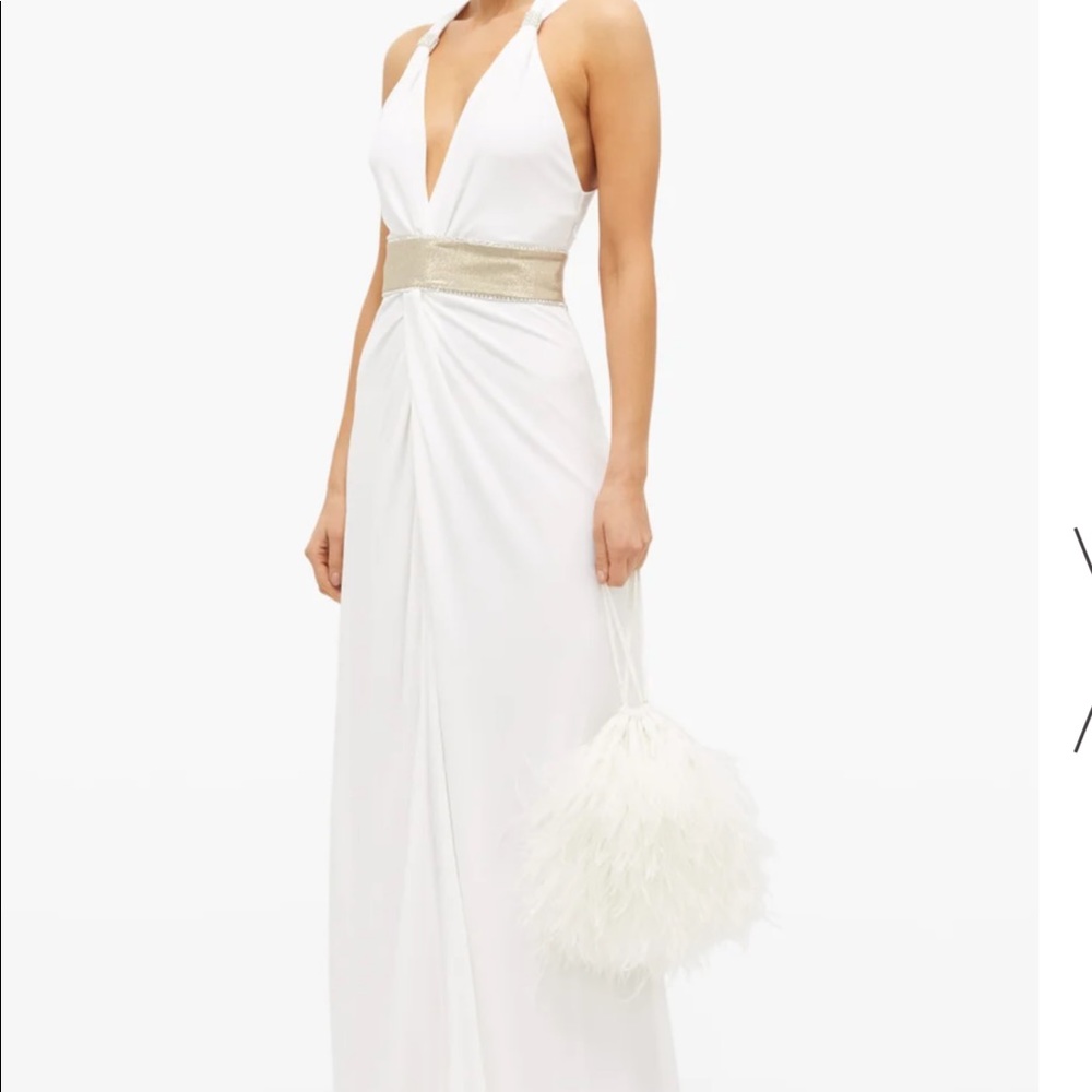 DUNDAS crystal embellished crepe gown